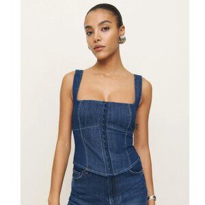 Reformation Tagliatelle Denim Top Blue - Size 0